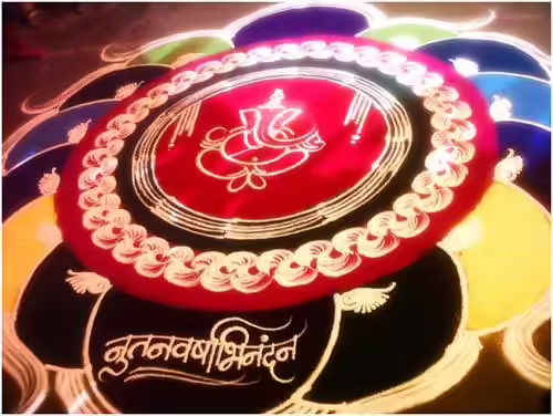 Rangoli design without dots for new year Rangoli design without dots for new year