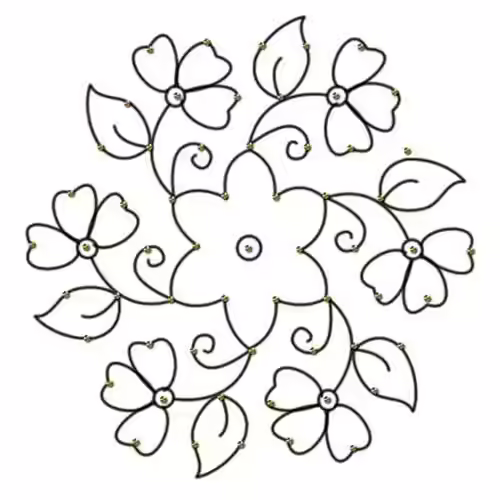 Floral rangoli design with dots Floral rangoli design with dots
