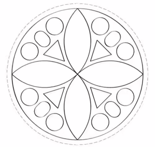 Geometric rangoli design with dots Geometric rangoli design with dots