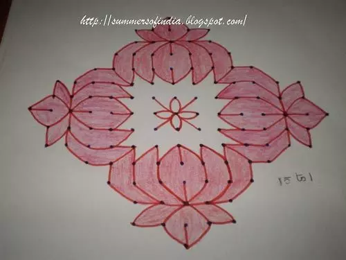 Small rangoli design with dots