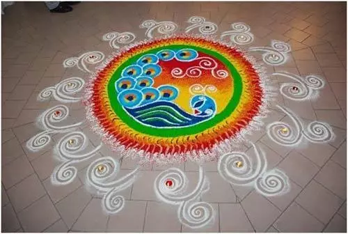 Small rangoli design without dots