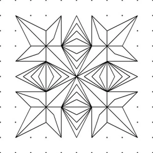 Geometric rangoli design with dots