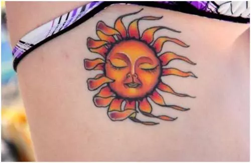 sun hand tattoo