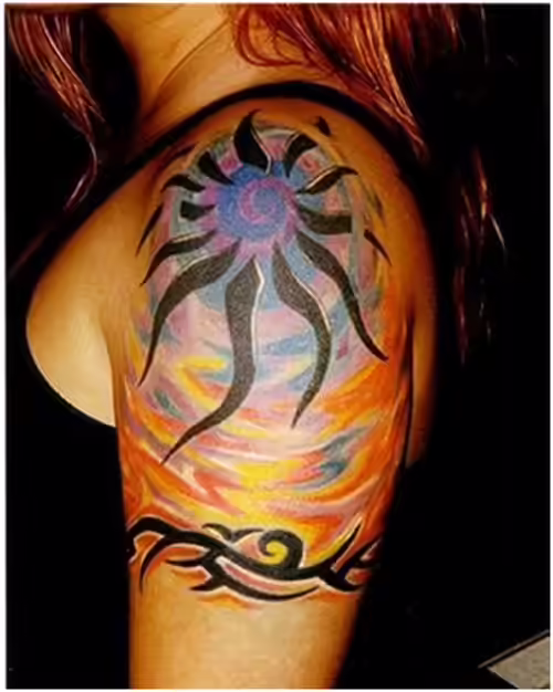 sun tattoo arm