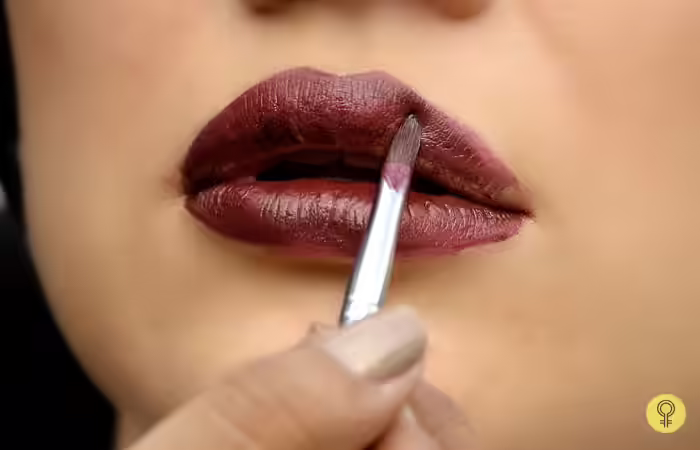 Step 4 of how to wear black lipstick tutorial Step 4 of how to wear black lipstick tutorial
