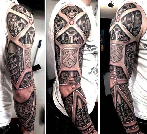 3D Full Sleeve Tattoo Design