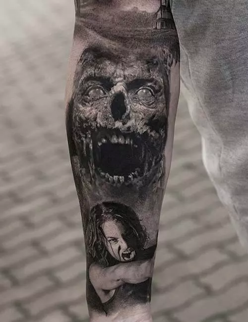 3D Zombie Sleeve Tattoo Design