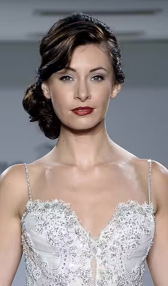 Twisted Accessorised Bun with Pin curl Bangs