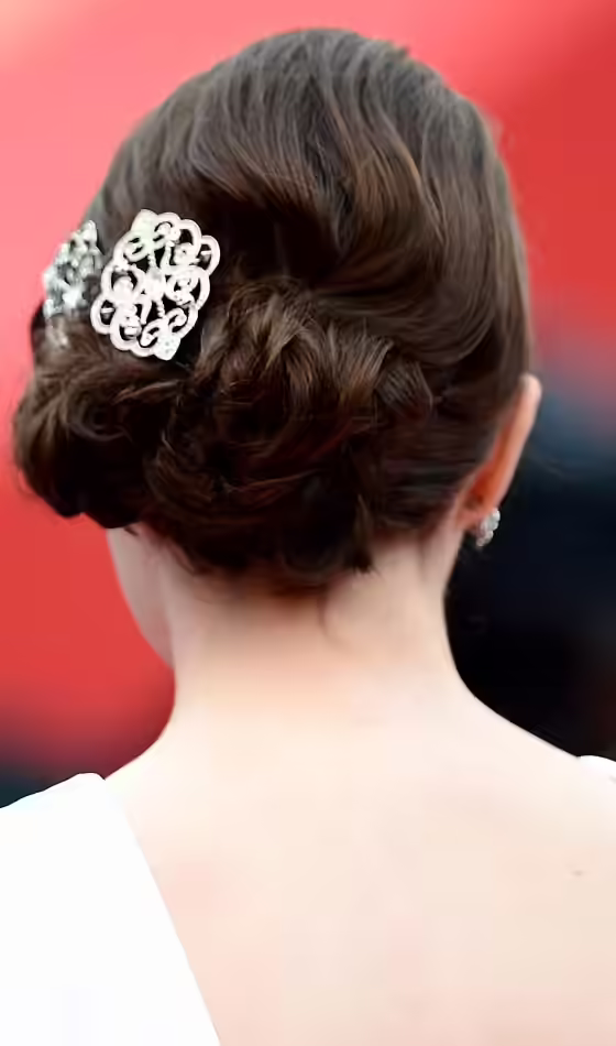 Accessorised Simple Bun with Hair Twisting