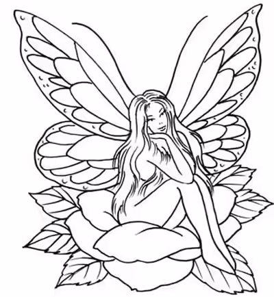 A fairy sitting on a flower tattoo A fairy sitting on a flower tattoo