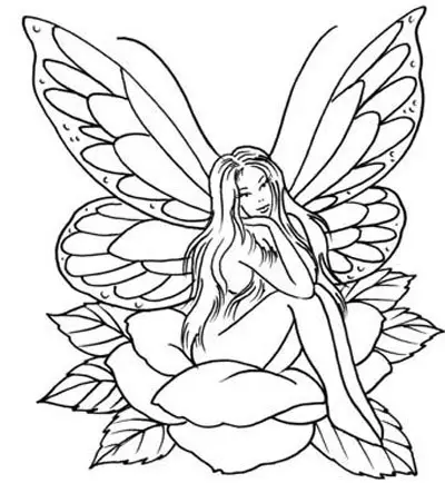 A fairy sitting on a flower tattoo