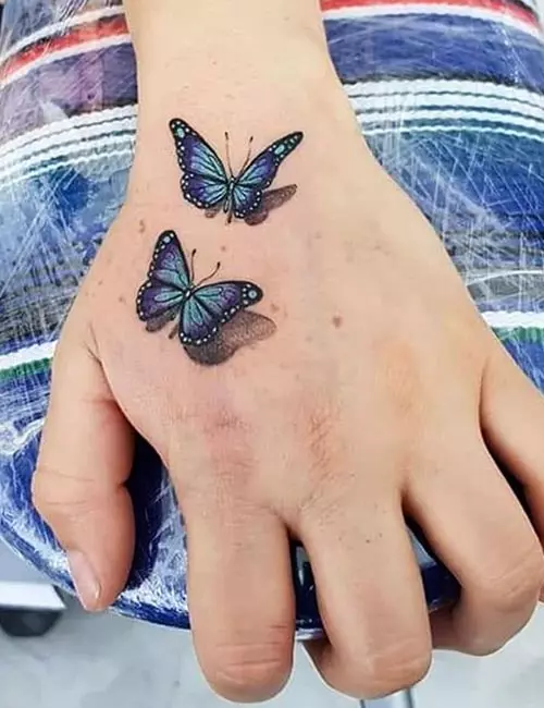 Butterfly 3D Tattoo On Hand