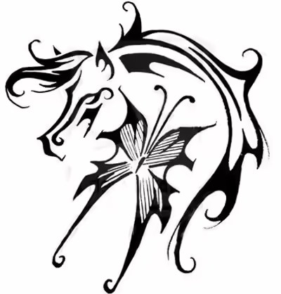 Horse with Butterfly Tattoo Horse with Butterfly Tattoo