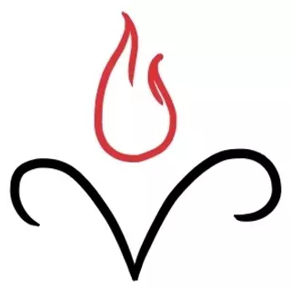 aries symbol with fire