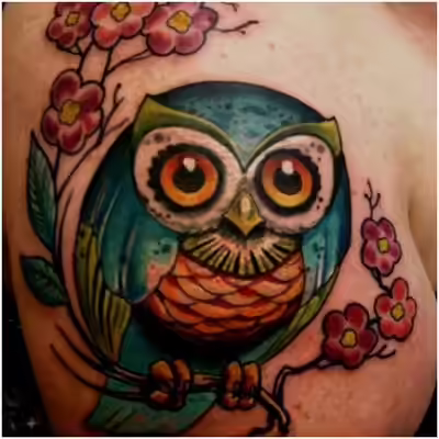 big eyed owl tattoos