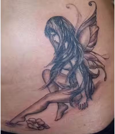 black and white fairy tattoos