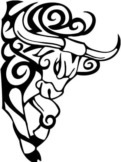 bull outline tattoo