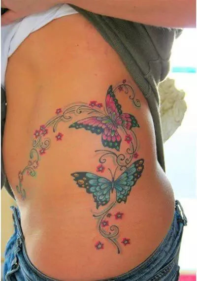 butterfly flower tattoo