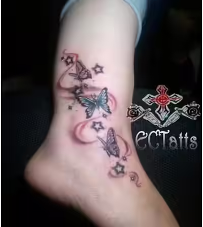 butterfly star tattoo