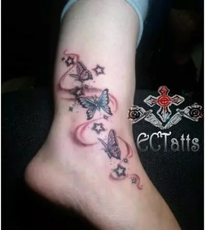 butterfly star tattoo