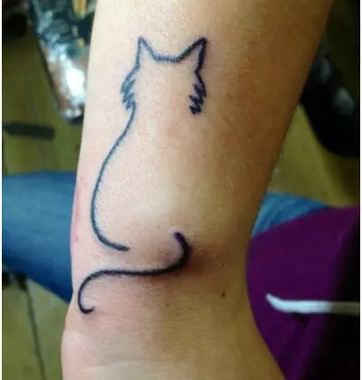 cat outline tattoo