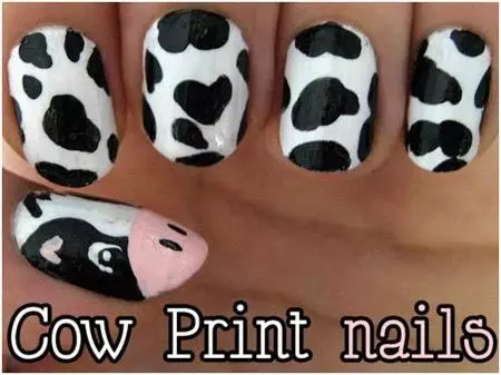 cow nail art design