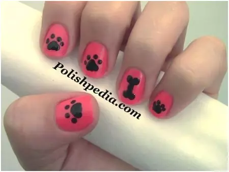 dog paw print nails