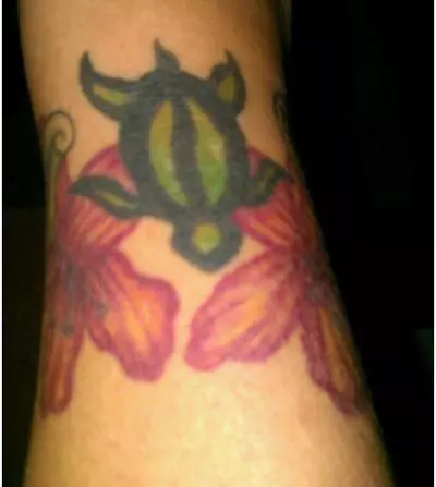 flower turtle tattoo
