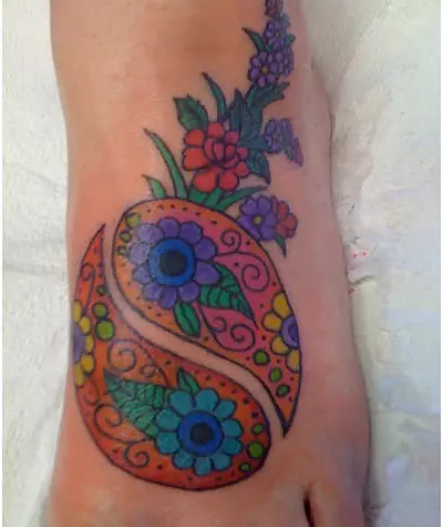 flower yin yang tattoo