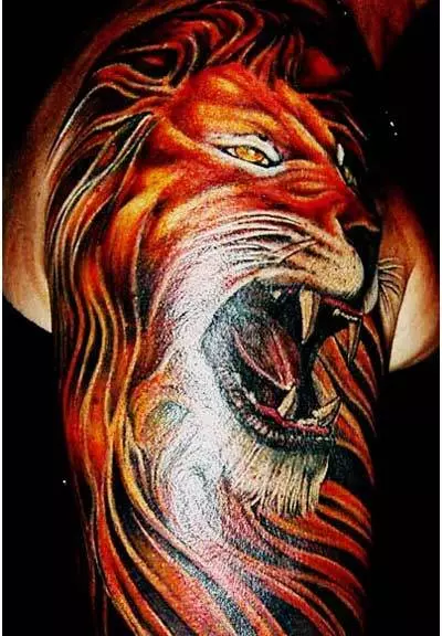 full lion body tattoo