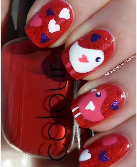 love bird nail art