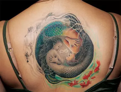 mermaid yin yang tattoo