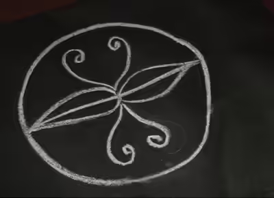 Draw rangoli design using a pattern Draw rangoli design using a pattern