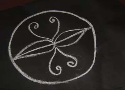 Draw rangoli design using a pattern