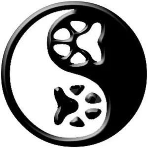 paw print yin yang tattoo