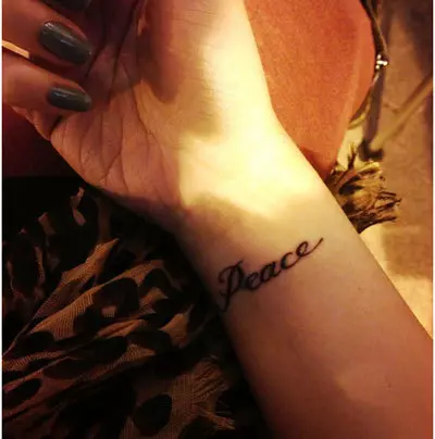 peace word tattoo designs