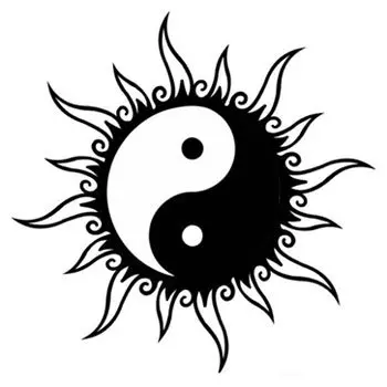 sun yin yang tattoo