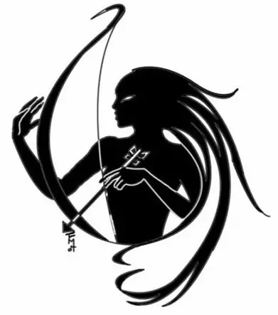 woman holding arrow tribal tattoo