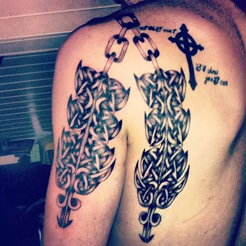 Celtic Tribal Tattoos On Half Side