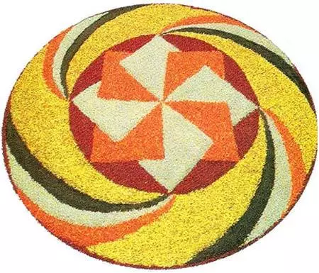 Spiral pookalam design for Onam