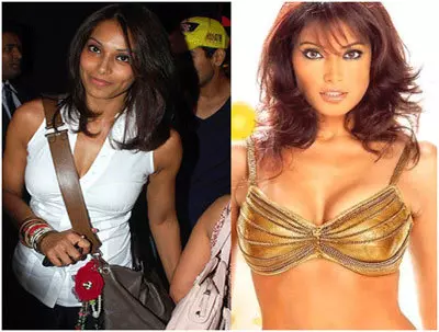 Bipasha Basu without makeup in a white sleeveless top