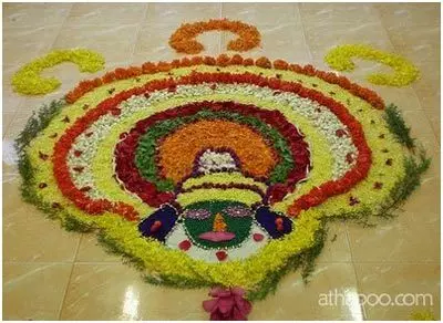 colored petals rangoli