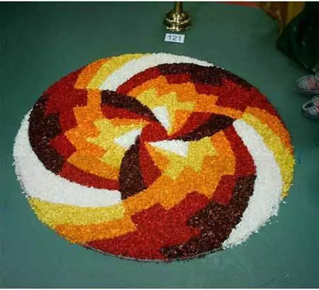 Gorgeous pookalam design for Onam