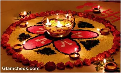 diwali rangoli designs with flowers