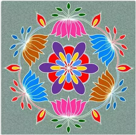 Fabulous rangoli design for pongal