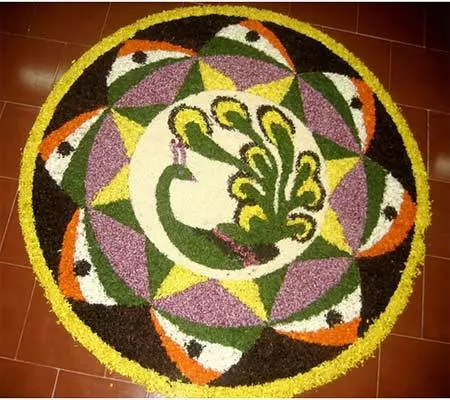 Flag pookalam design for Onam