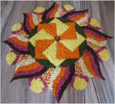 Geometric pookalam design for Onam Geometric pookalam design for Onam