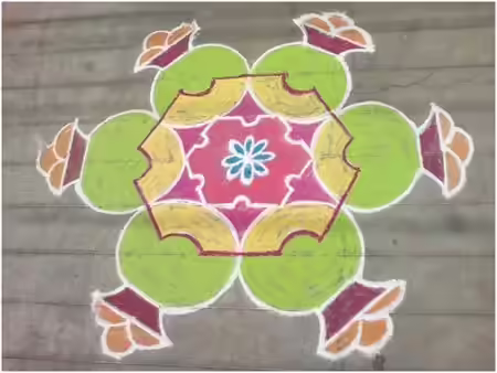 Green rangoli design for pongal Green rangoli design for pongal