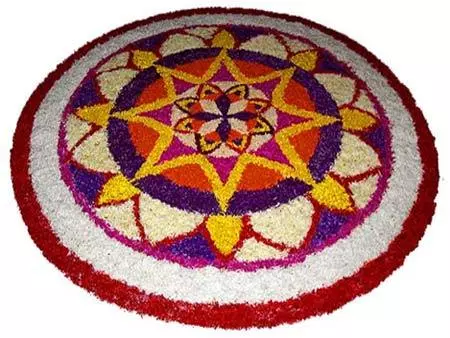 Beautiful pookalam design for Onam