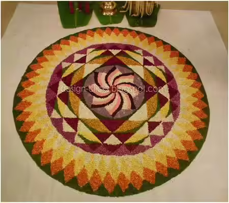 Complex pookalam design for Onam Complex pookalam design for Onam